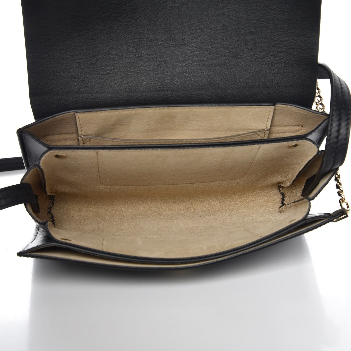 Suede Calfskin Small Faye Shoulder Bag Black