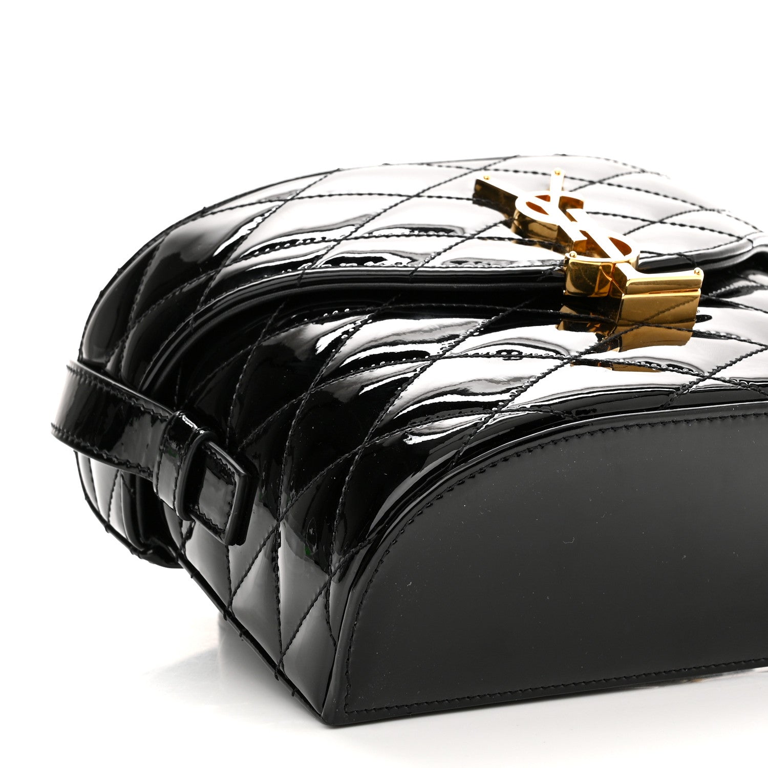 Saint Laurent Patent Matelasse Monogram June Box Bag Black 8 of 9