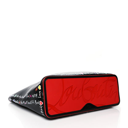 Christian Louboutin Calfskin Beautiful Red East West Cabata Tote Black Multicolor 4 of 12