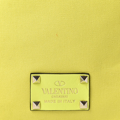 Valentino Garavani Canvas Small Rockstud Reversible Tote Pink Yellow 10 of 16