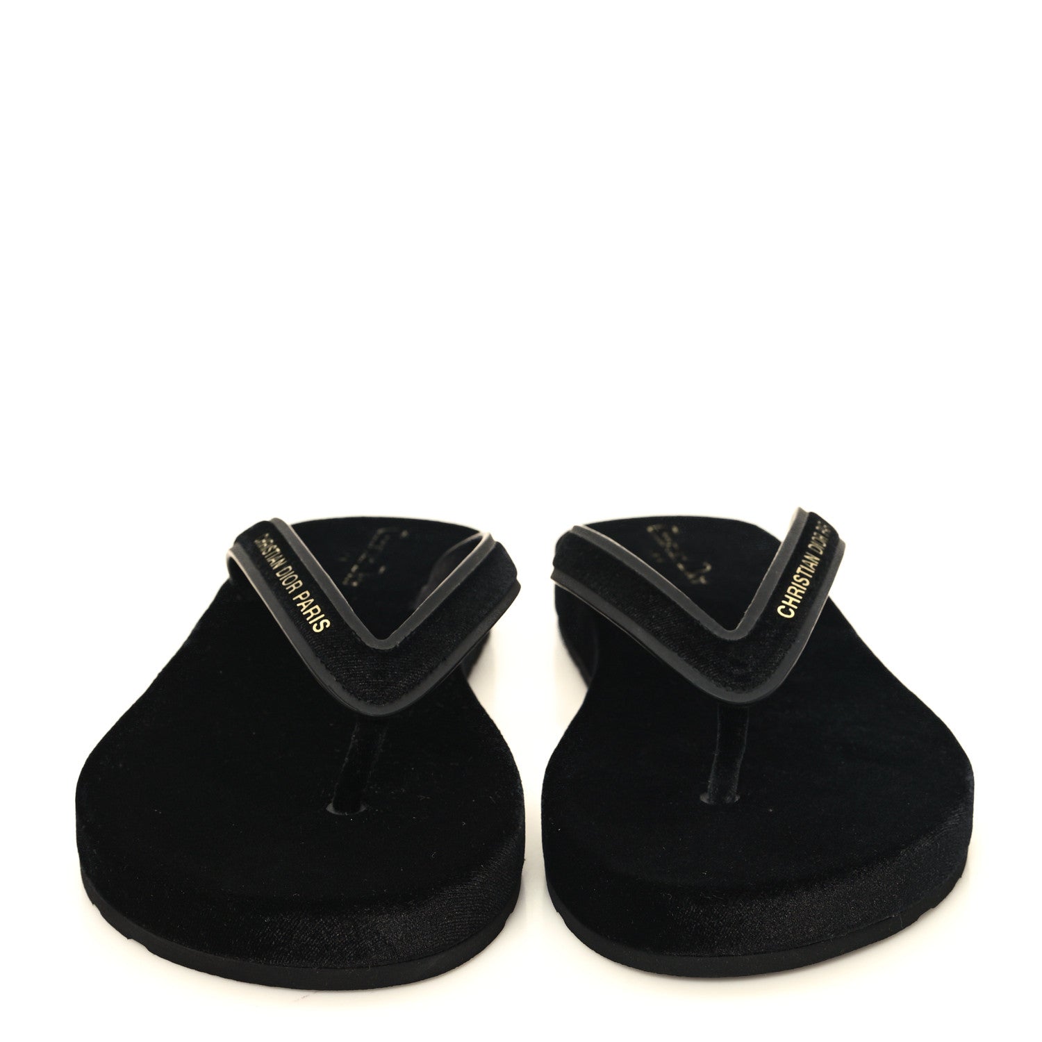 Christian Dior Velvet Diorsea Thong Sandals 40 Black 3 of 9