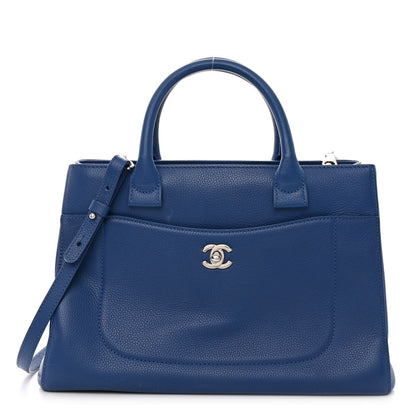 Chanel Grained Calfskin Small Neo Executive Shopper Tote Blue 1 of 9