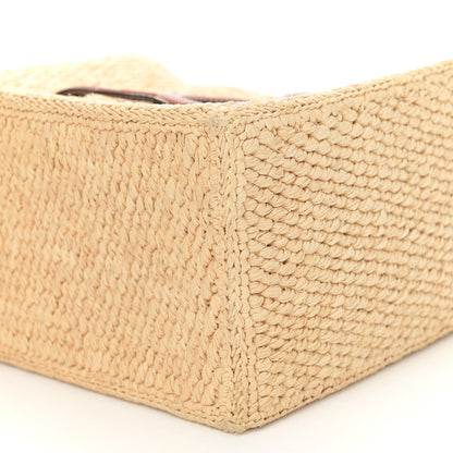 Celine Raffia Calfskin Triomphe Small Cabas Thais Tan 10 of 12