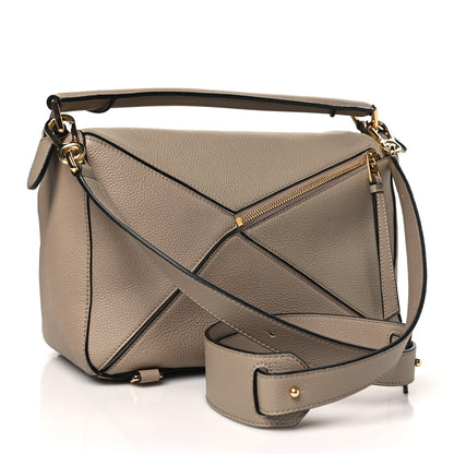 Loewe Grained Calfskin Medium Puzzle Bag Sand 3 of 9