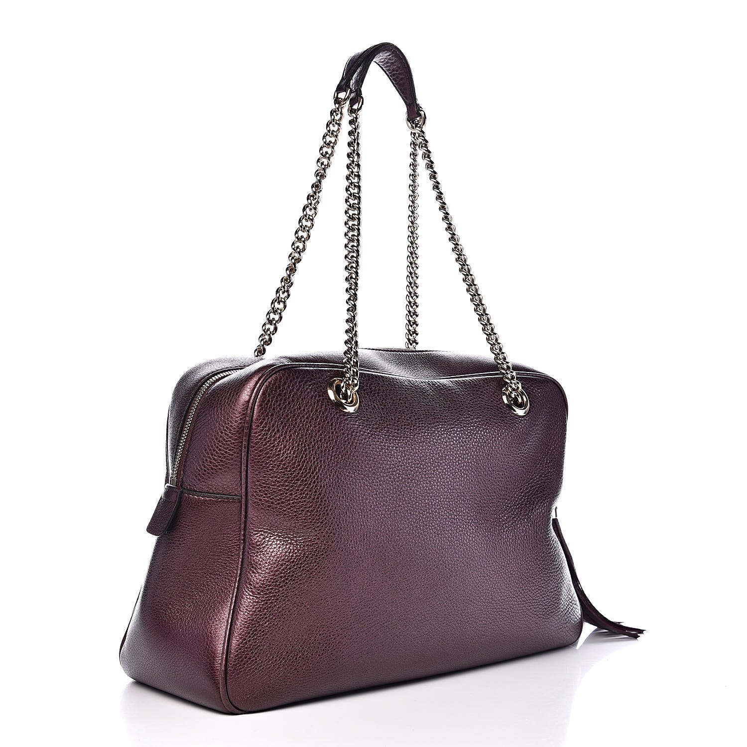 Gucci Metallic Cellarius Calfskin Medium Soho Bowler Classic Burgundy 3 of 15