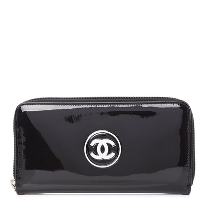 Chanel Patent Large Gusset CC Zip Wallet Black 1 of 8