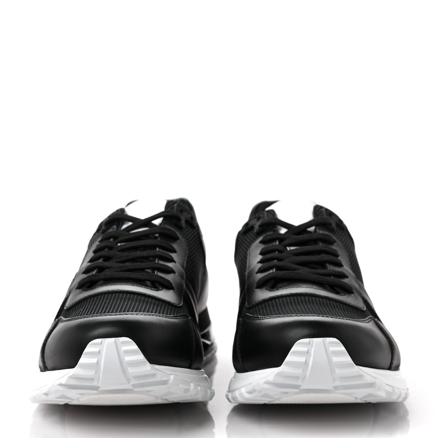 Louis Vuitton Calfskin Mesh Monogram Eclipse Mens Run Away Sneakers 11 Black 2 of 9