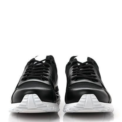 Louis Vuitton Calfskin Mesh Monogram Eclipse Mens Run Away Sneakers 11 Black 2 of 9