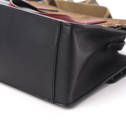 Fendi Vitello Grace Suede Small Flip Tote Black Fragola Marrone 8 of 10