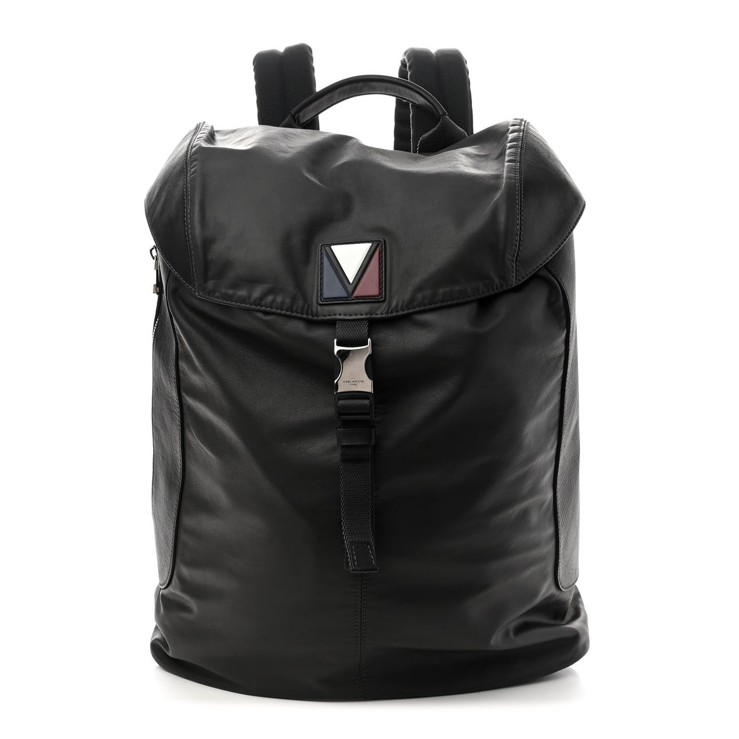 Calfskin Nylon V Line Pulse Backpack Asphalt