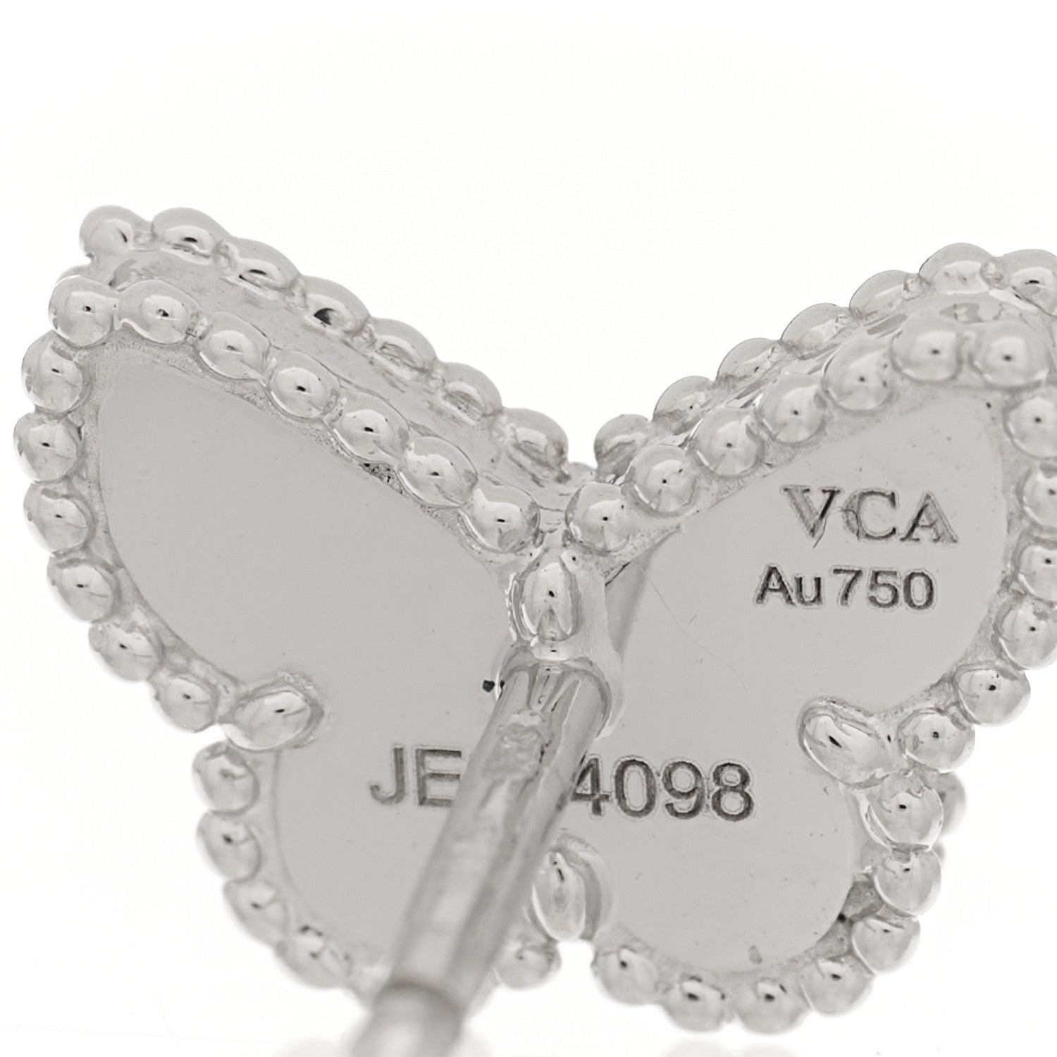 Van Cleef & Arpels 18K White Gold Turquoise Sweet Alhambra Butterfly Earrings 4 of 4