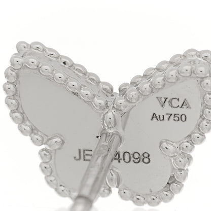 Van Cleef & Arpels 18K White Gold Turquoise Sweet Alhambra Butterfly Earrings 4 of 4