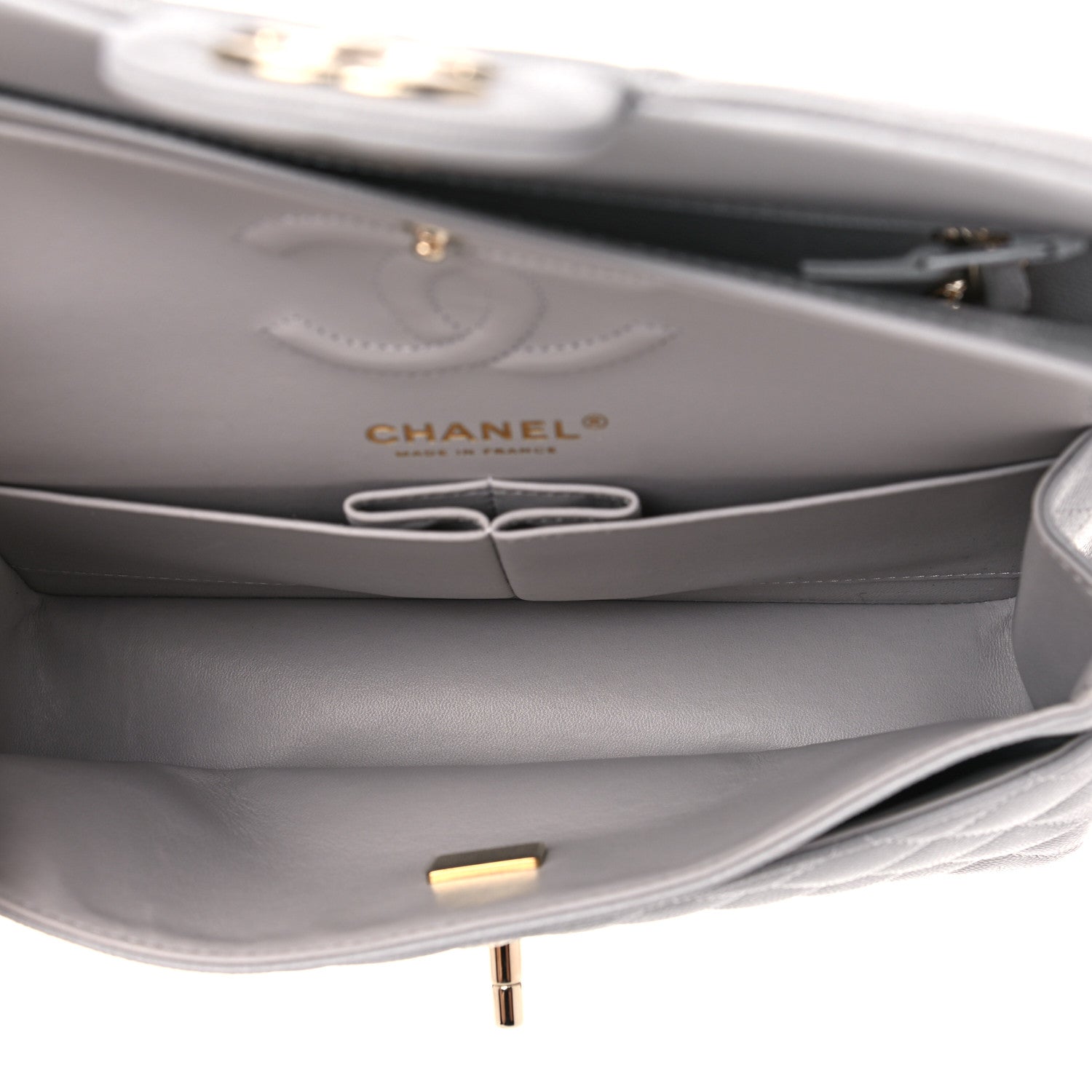 Chanel Caviar Quilted Small Double Flap Grey 5 of 10