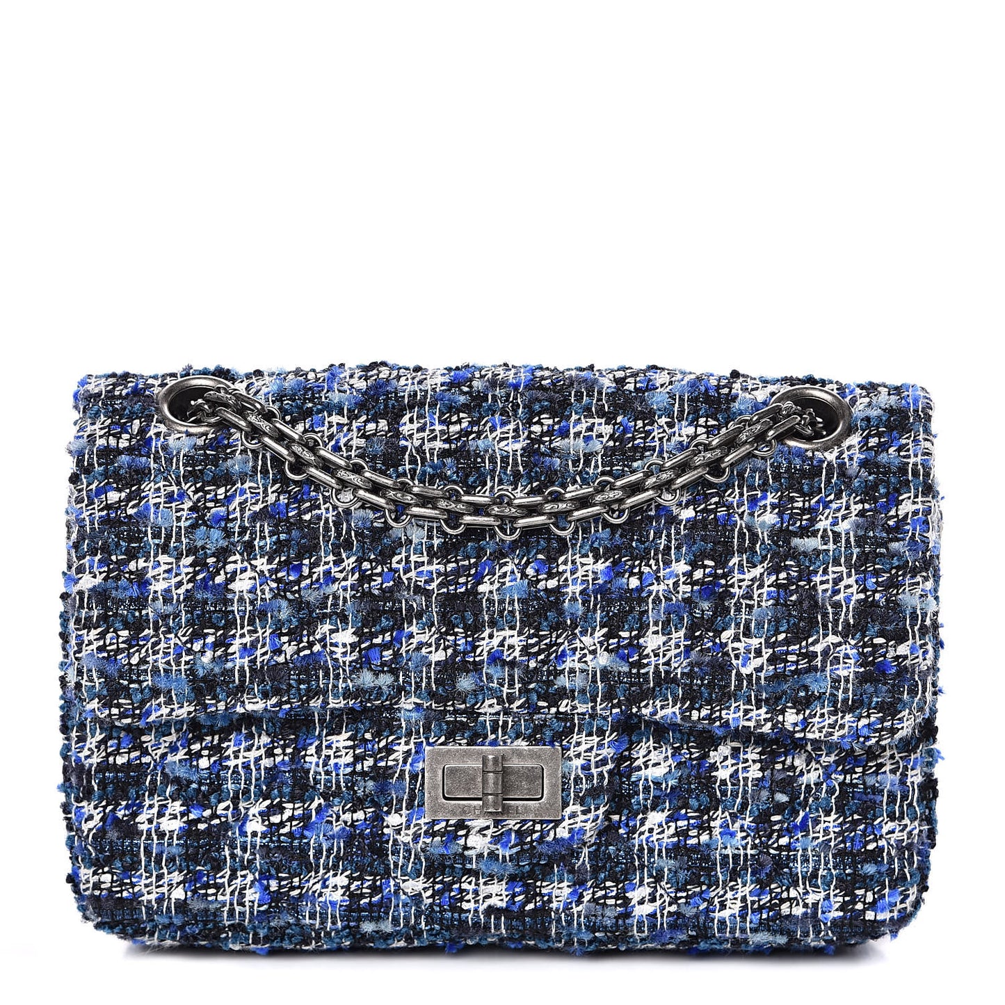 Tweed Quilted 2.55 Reissue Mini Flap Blue