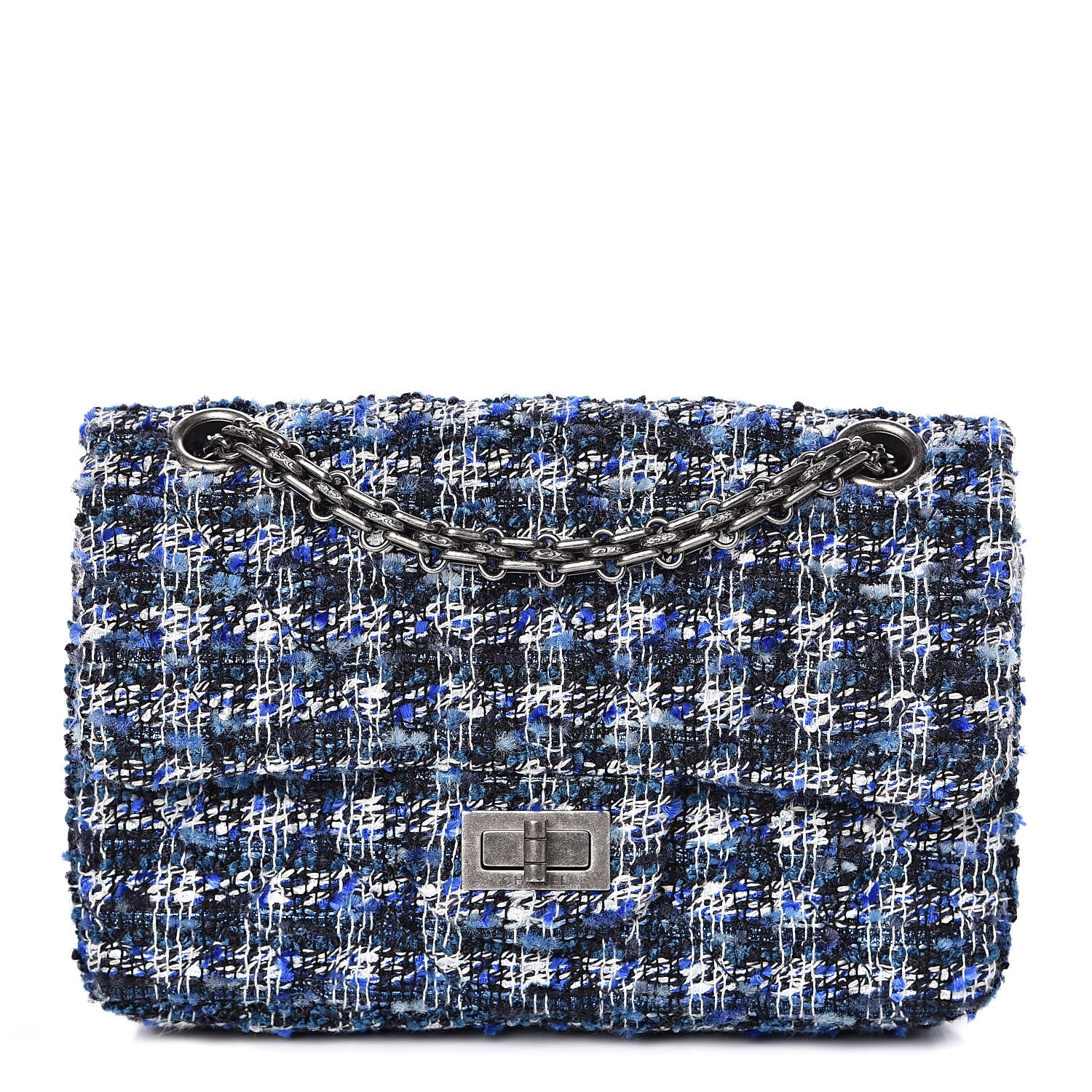 Chanel Tweed Quilted 2.55 Reissue Mini Flap Blue 1 of 10