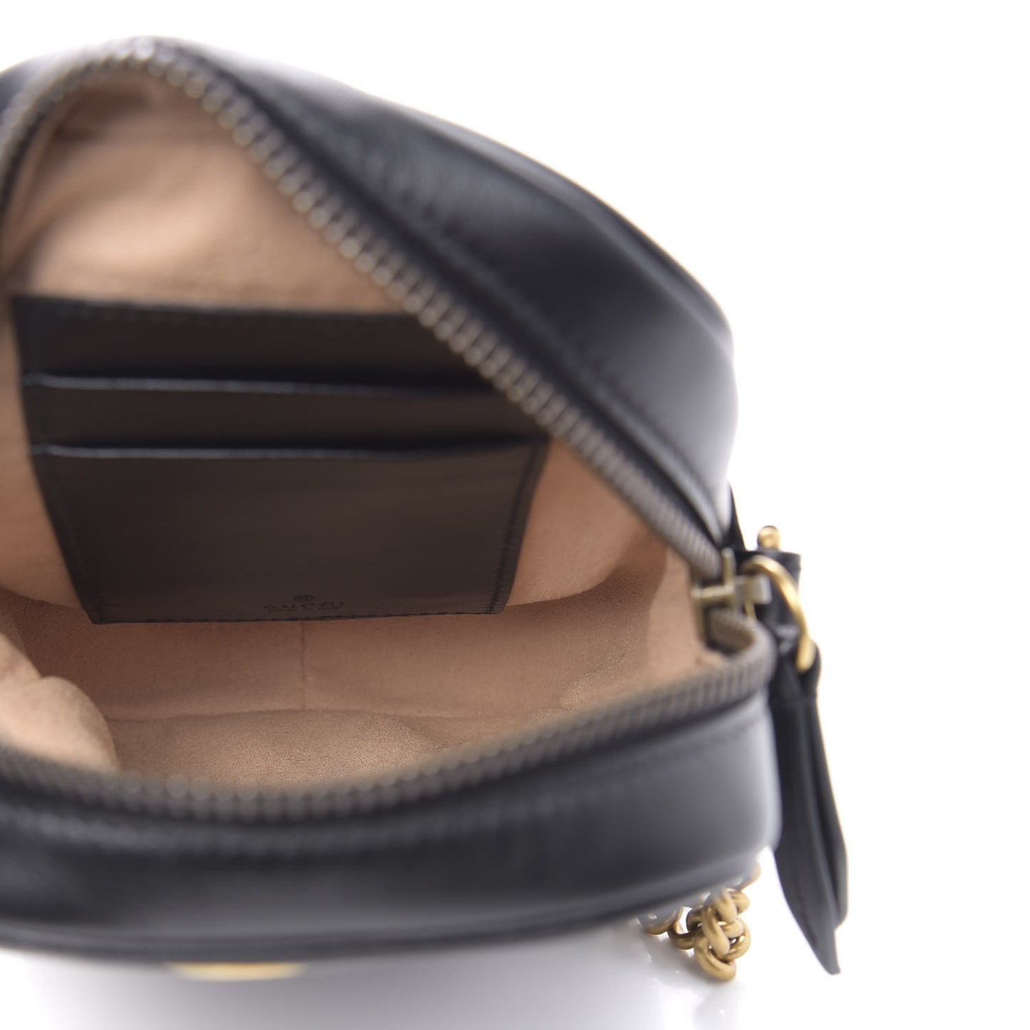 Calfskin Matelasse Mini GG Marmont Crossbody Bag Black