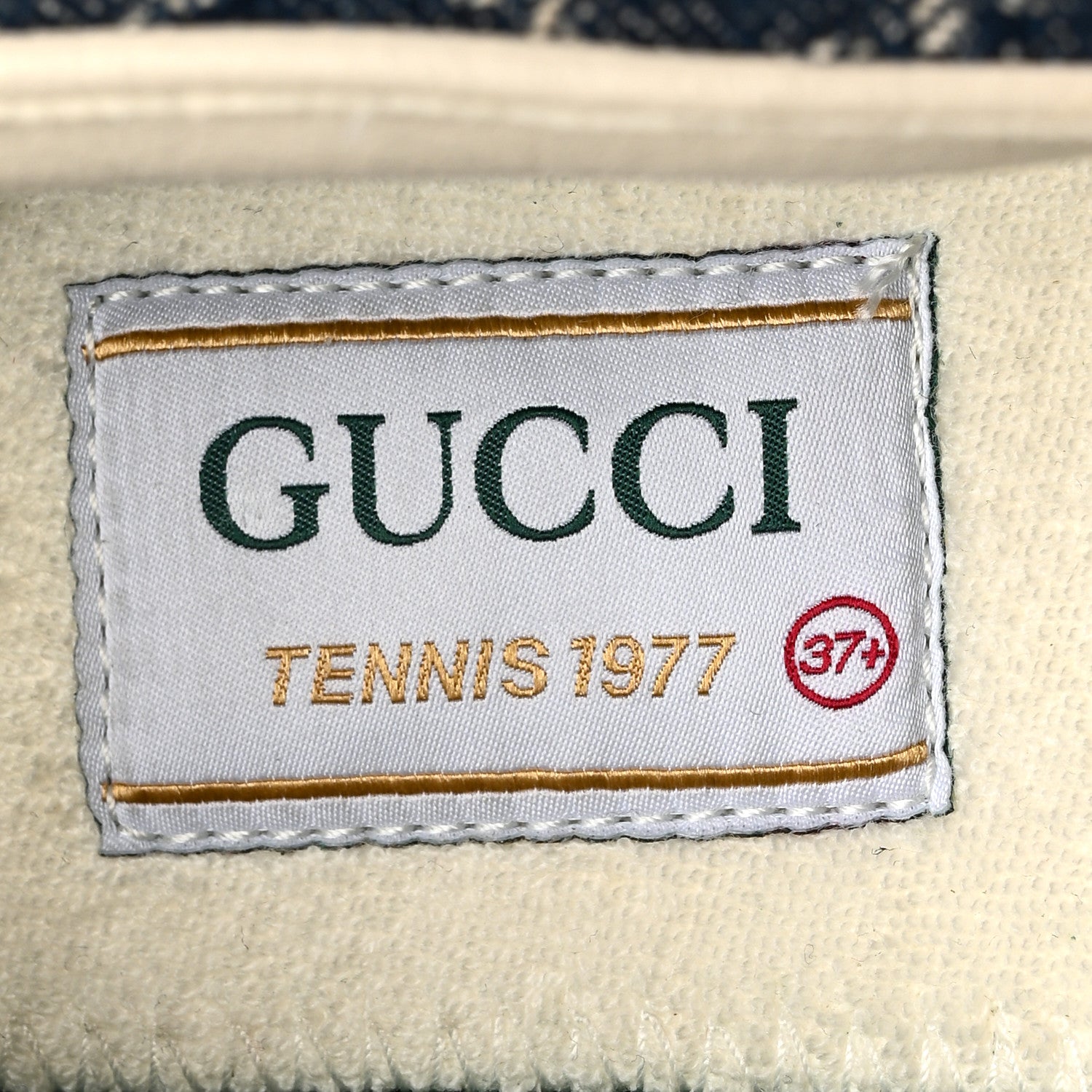 Gucci New Denim GG Monogram Womens 1977 Tennis Slip On 30mm Sneakers 37.5 Blue Tea Mystic White 8 of 9