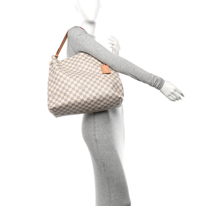 Louis Vuitton Damier Azur Graceful MM Rose Ballerine 2 of 11