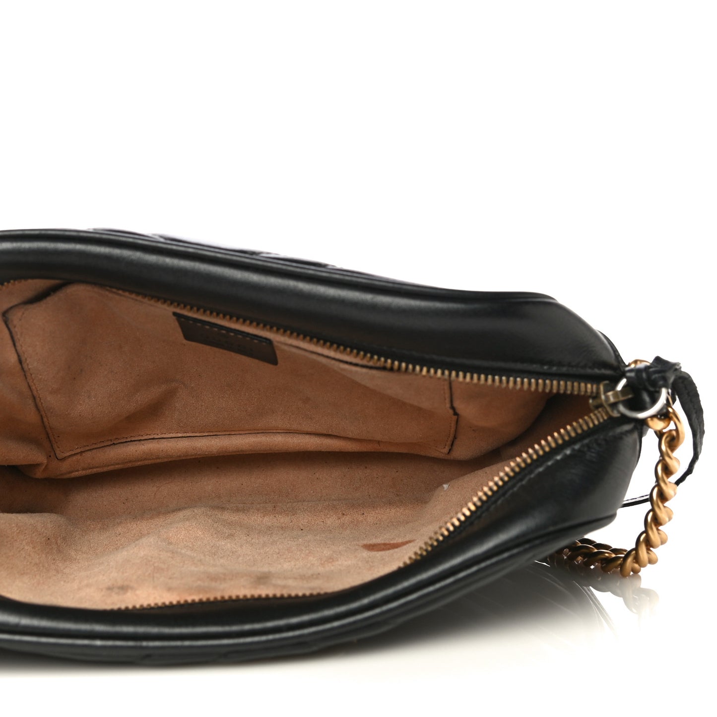 Calfskin Matelasse Small GG Marmont Chain Shoulder Bag Black