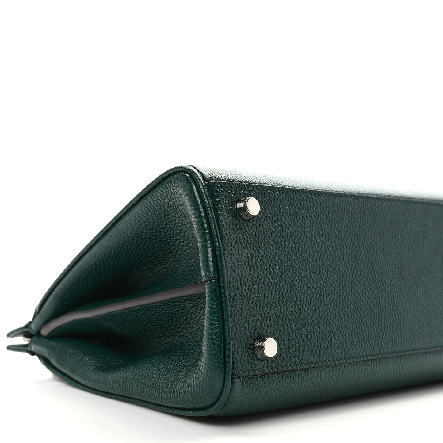 Grainy Calfskin Small Zumi Top Handle Bag Vintage Green