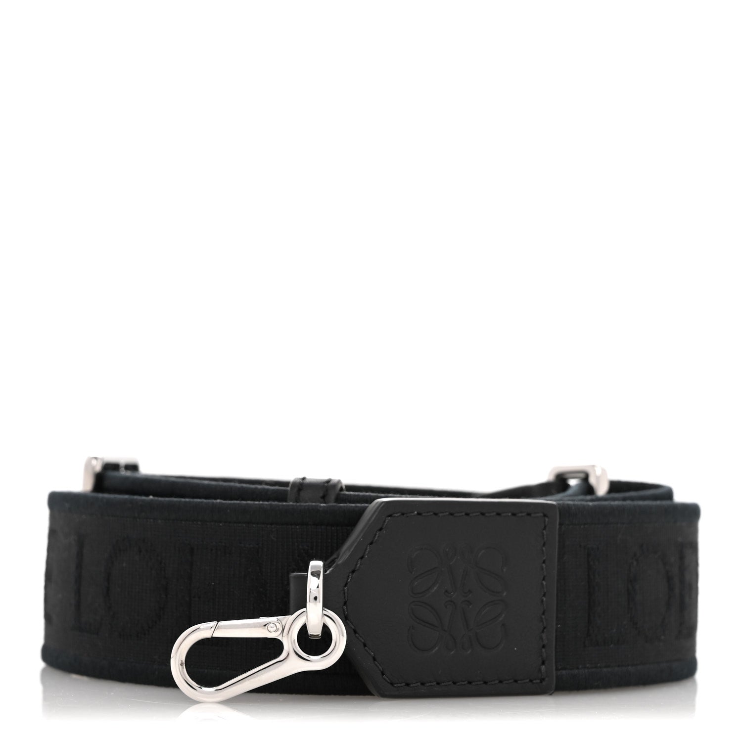Loewe Calfskin Jacquard Webbing Anagram Strap Black 1 of 7