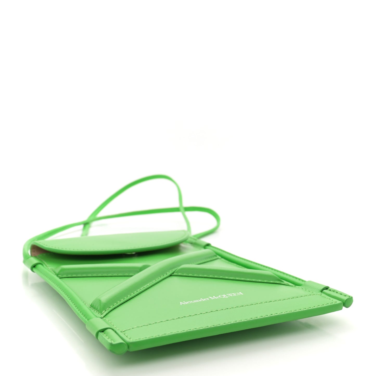 Calfskin The Curve Micro Crossbody Pouch Bag Kelly Green
