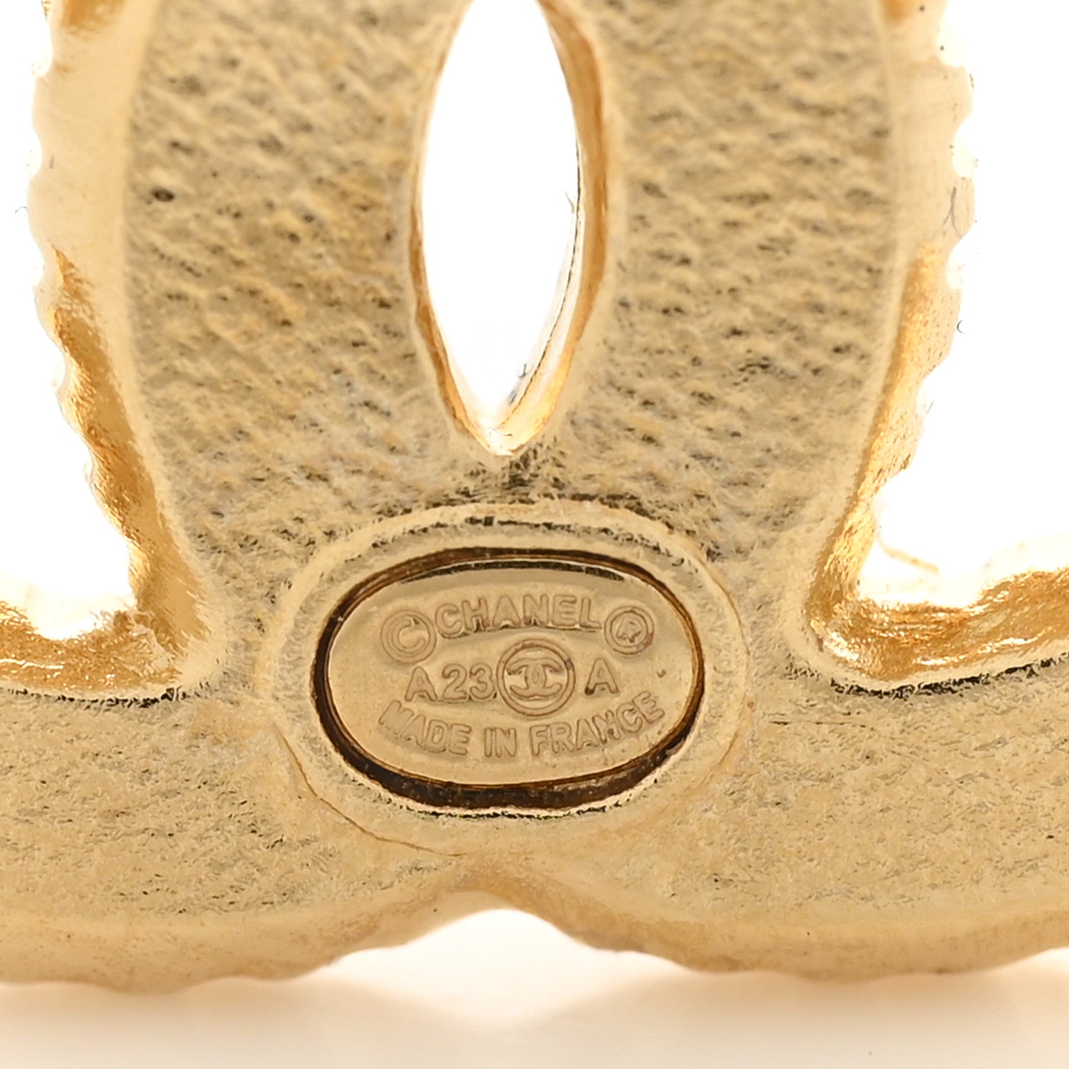 Chanel Metal Enamel CC Earrings Gold White 4 of 4