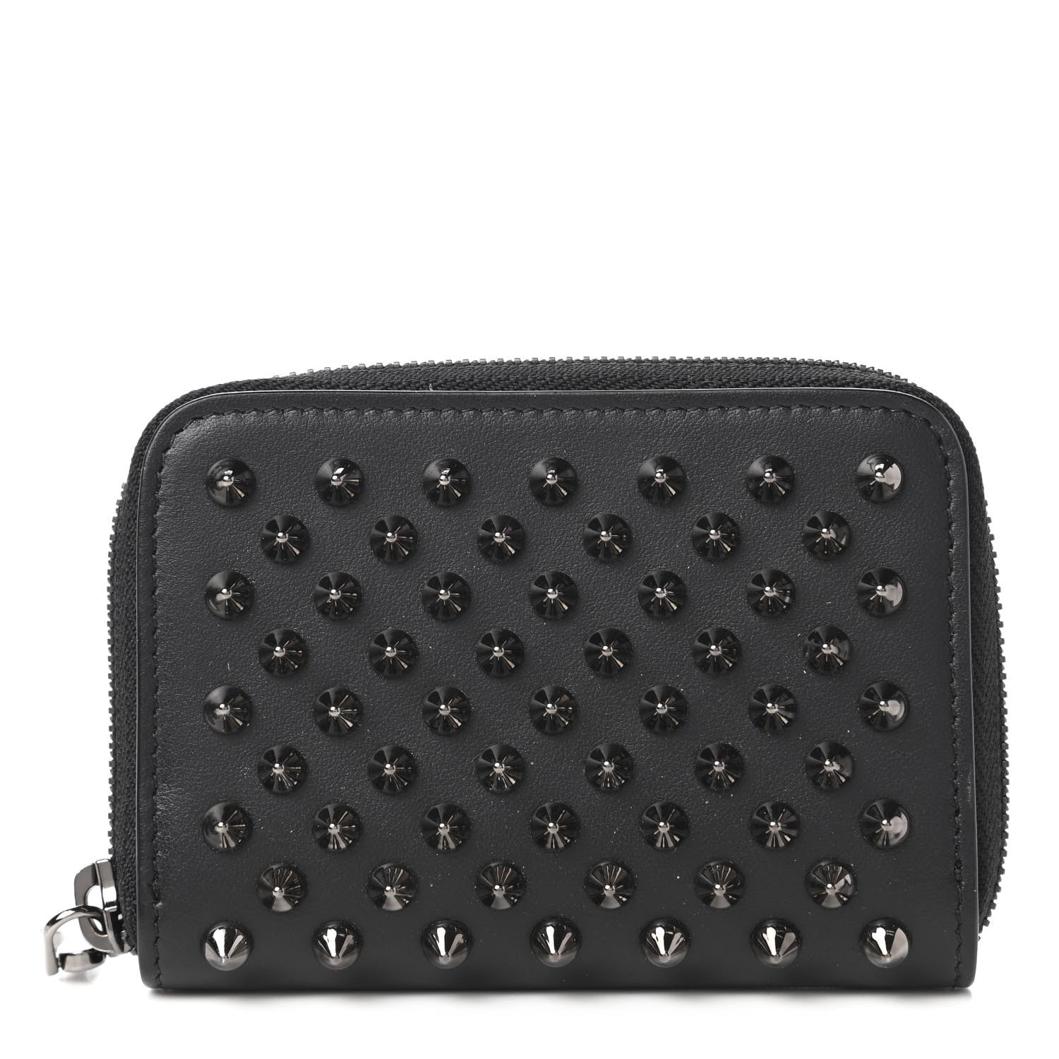 Christian Louboutin Calfskin Spiked Panettone Coin Purse Black 1 of 11