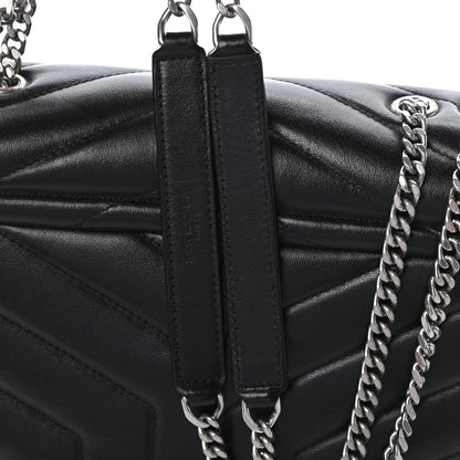 Saint Laurent Calfskin Y Quilted Monogram Small Loulou Chain Satchel Black 7 of 11