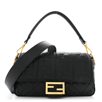 Fendi Nappa FF 1974 Embossed Baguette Black 1 of 10
