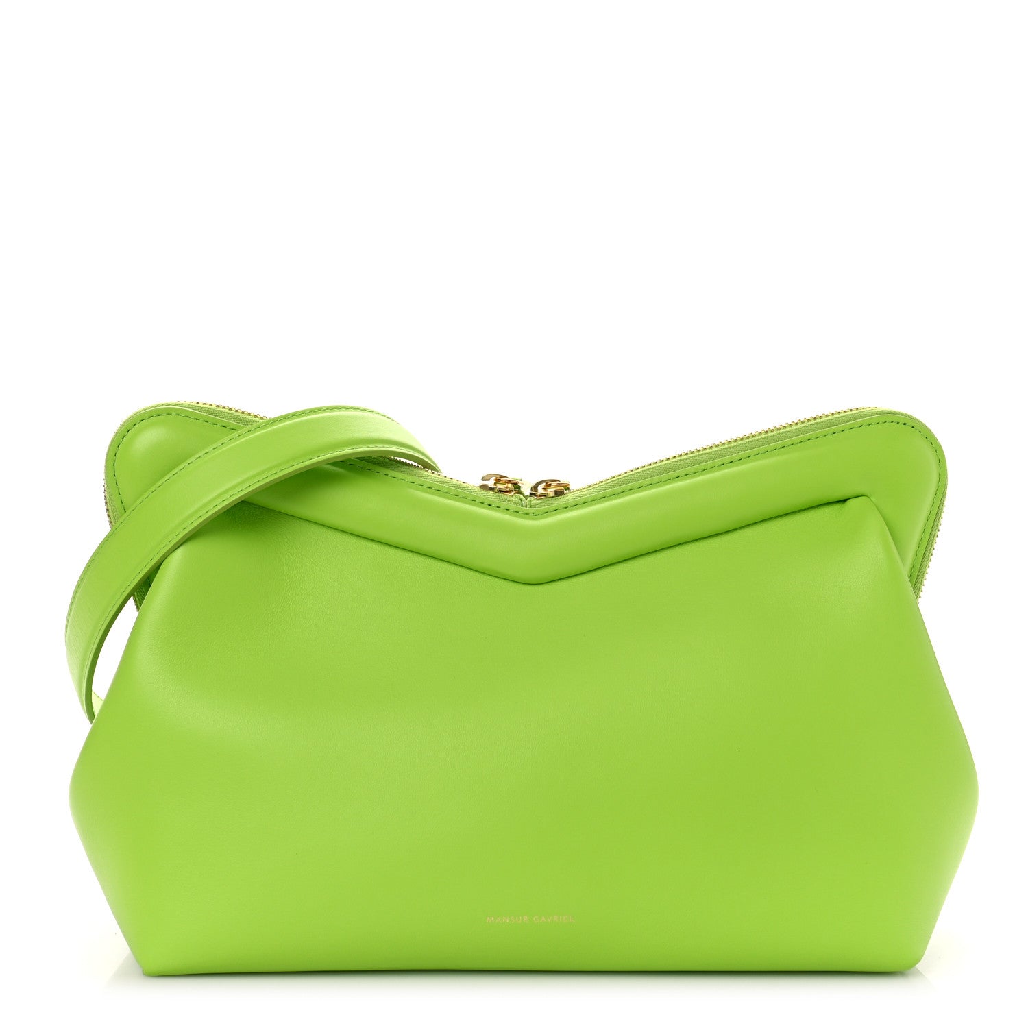 Mansur Gavriel Smooth Calfskin M Frame Bag Electric Lime 1 of 9