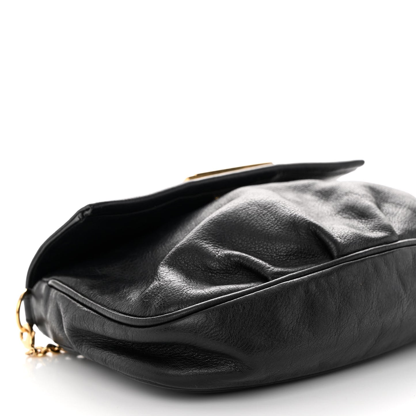 Vitello Flamingo Fendista Pouchette Crossbody Black