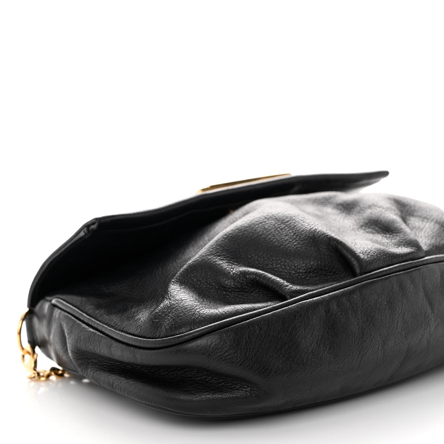 Fendi Vitello Flamingo Fendista Pouchette Crossbody Black 9 of 10