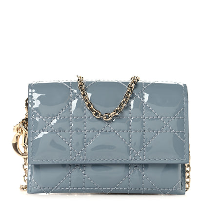 Christian Dior Patent Cannage Mini Waist Pouch on Chain Denim 1 of 10