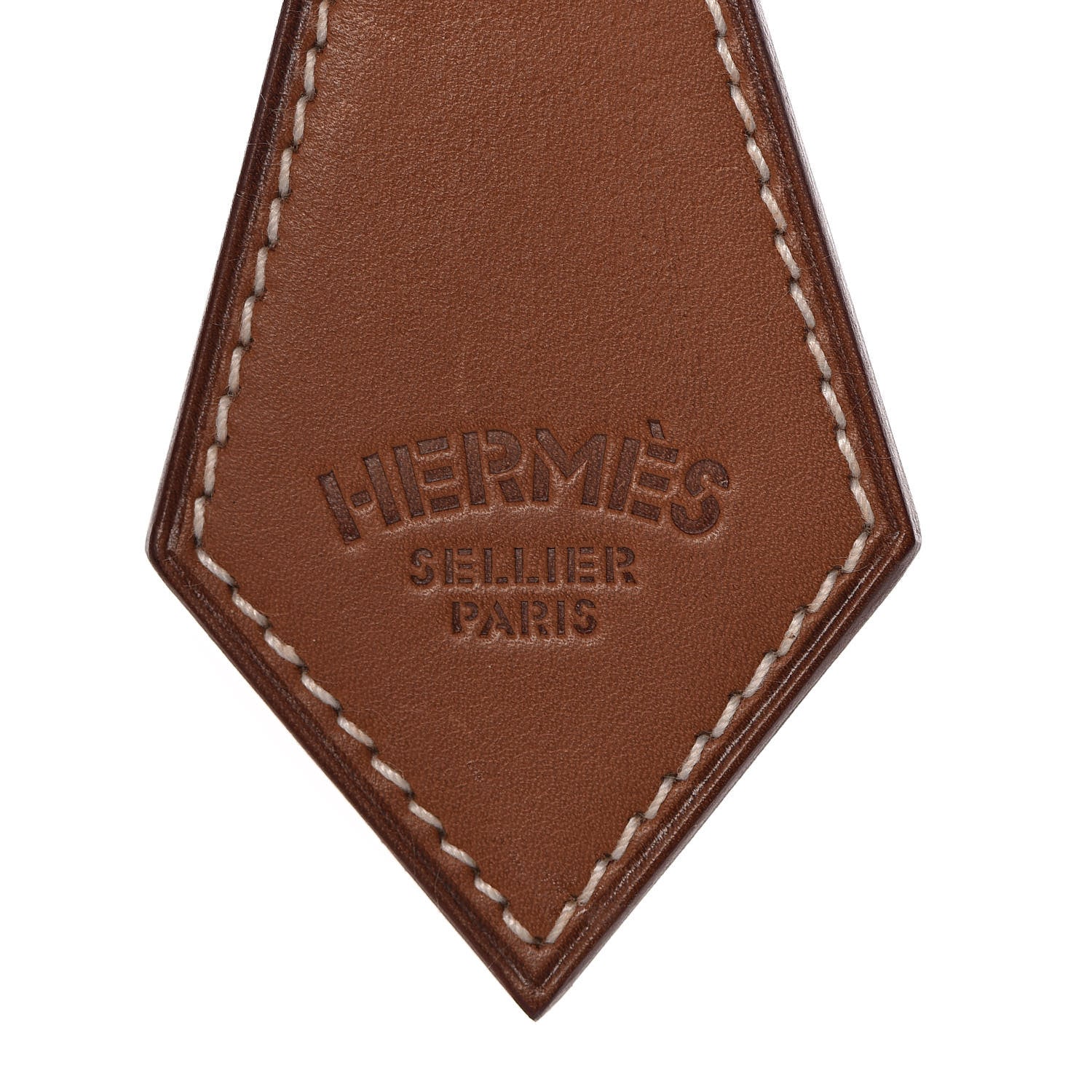 Hermes Barenia Palladium Tab Key Ring Fauve 4 of 5