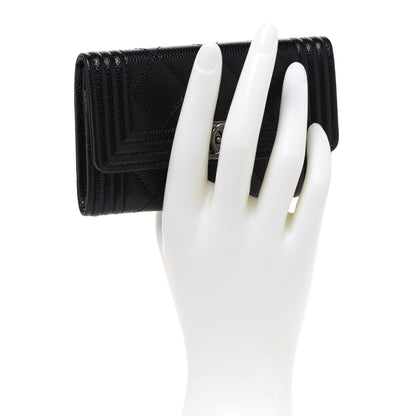 Chanel Caviar Quilted Boy Flap Card Holder Black 2 of 9