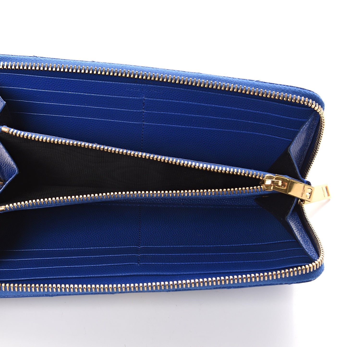 Grain De Poudre Matelasse Chevron Monogram Zip Around Wallet Royal Blue
