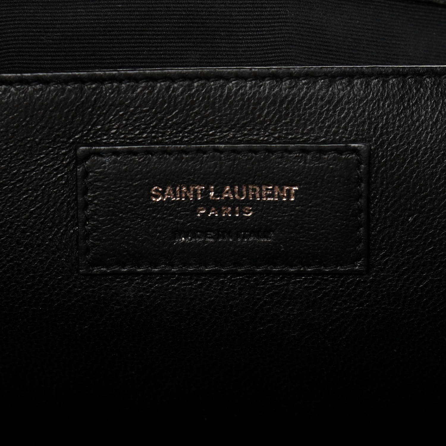 Saint Laurent Pebbled Lambskin Chevron Monogram Small Nolita Black 6 of 12