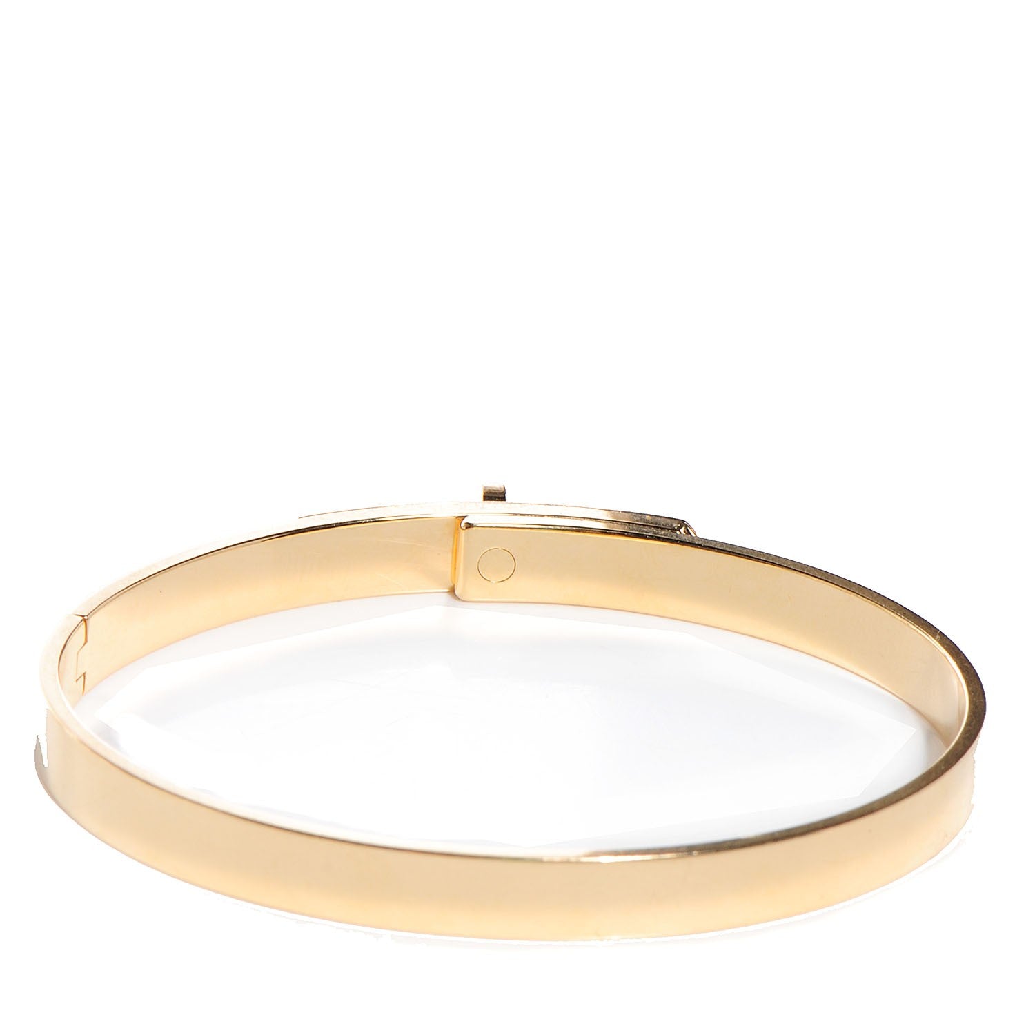 Hermes 18k Yellow Gold Diamond Kelly PM Bangle Small 4 of 5