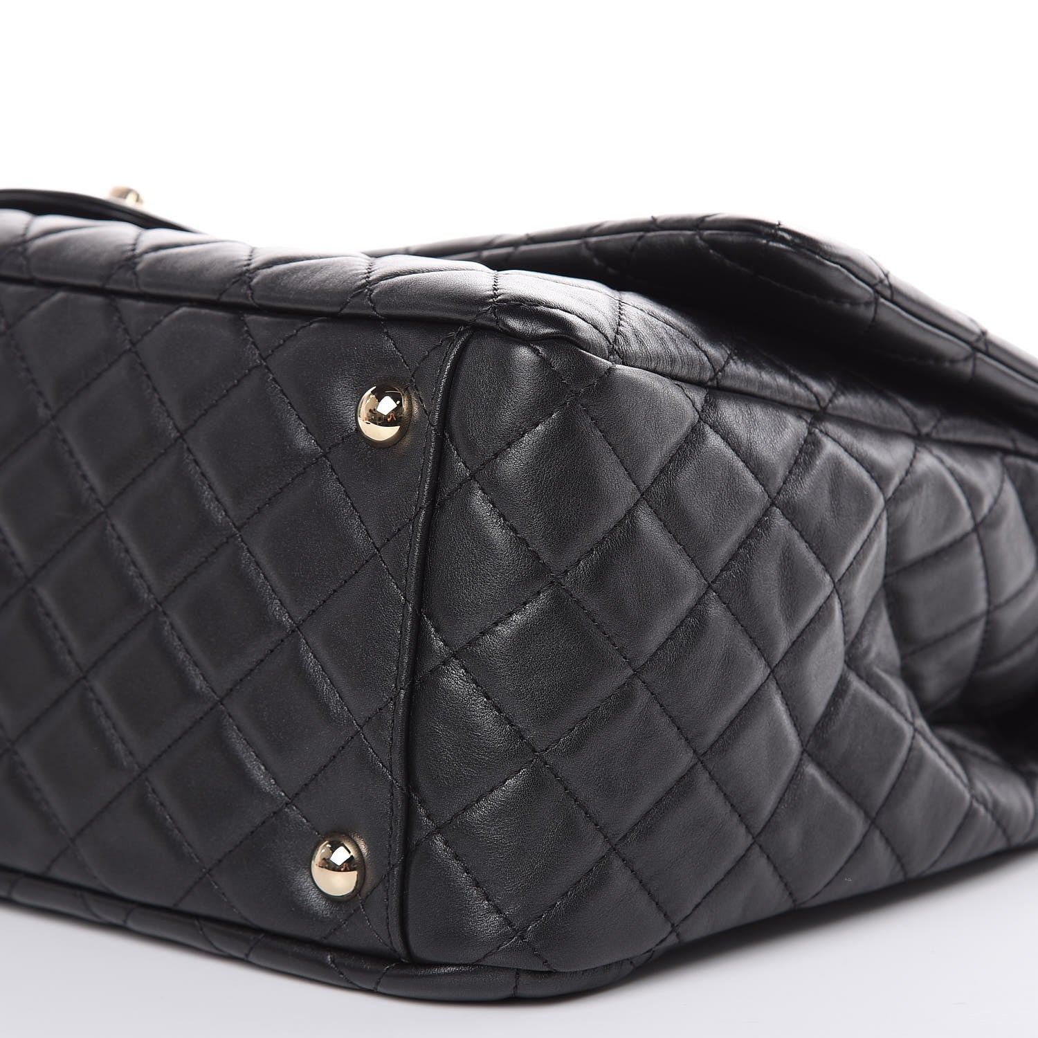 Chanel Metallized Calfskin Quilted XXL Travel Flap Bag Black 9 of 10