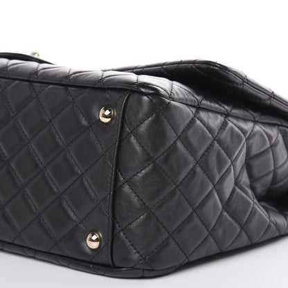 Chanel Metallized Calfskin Quilted XXL Travel Flap Bag Black 9 of 10