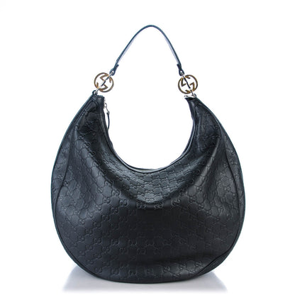Gucci Guccissima Large GG Twins Hobo Black 1 of 7