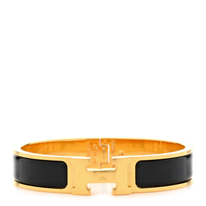 Hermes Enamel Narrow Clic Clac H Bracelet PM Black 1 of 6