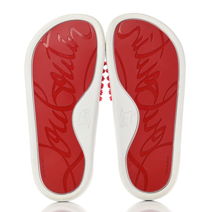 Christian Louboutin Calfskin Donna Studded Pool Fun Platform Flat Slide Sandals 36 Floride 5 of 9