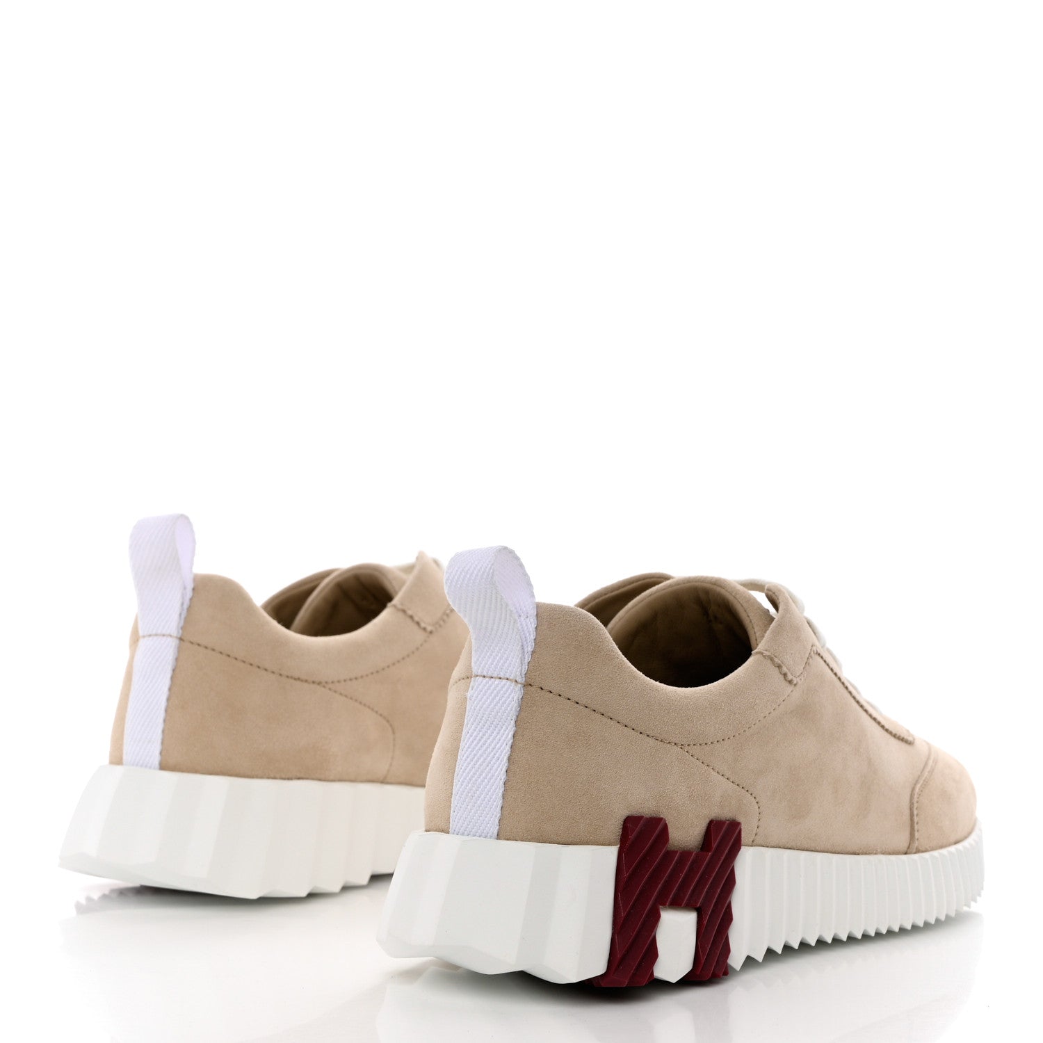 Hermes Goatskin Suede Goatskin Bouncing Sneakers 36 White Gomme 4 of 8