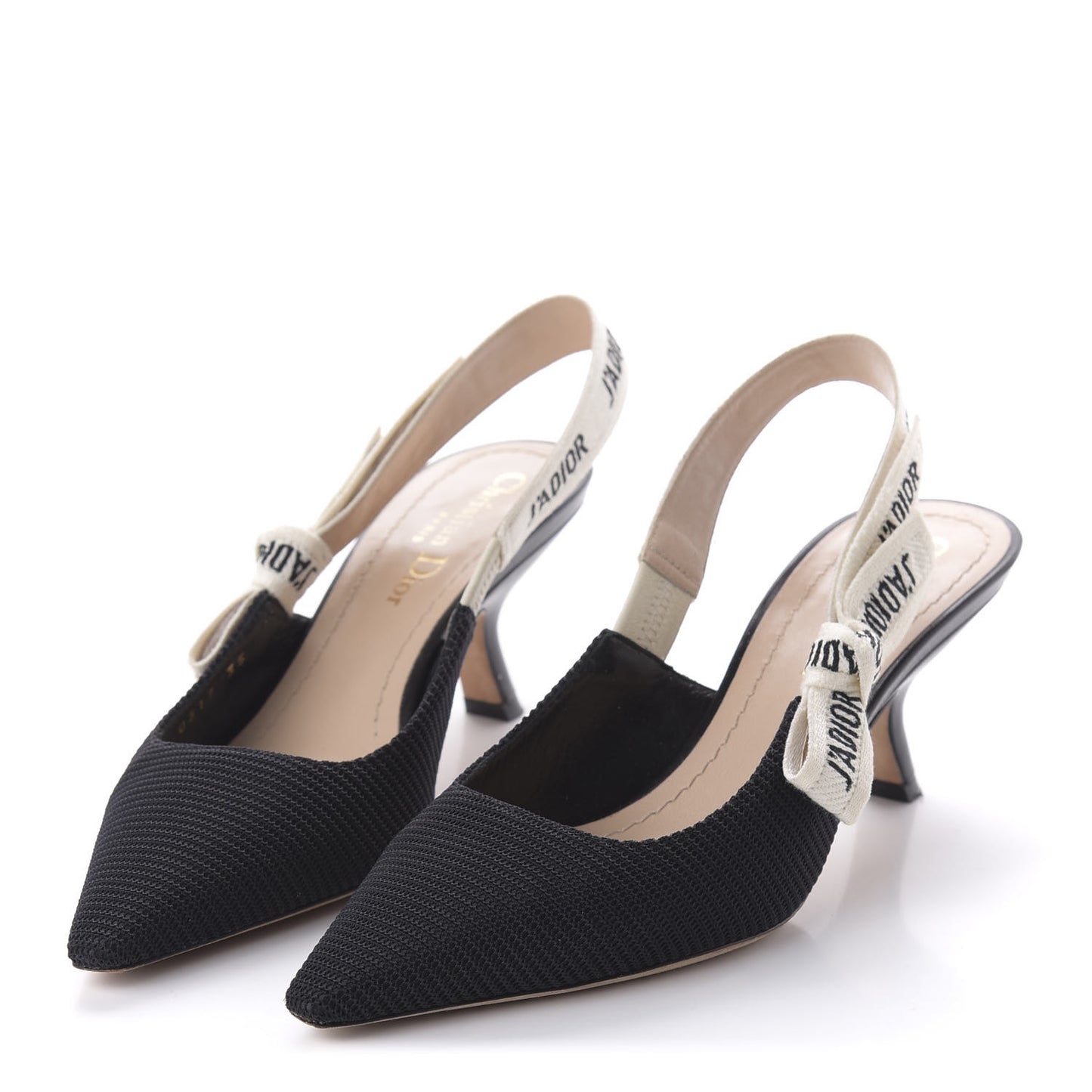 Technical Canvas Ribbon J Adior Slingback 65mm Pumps 35 Black