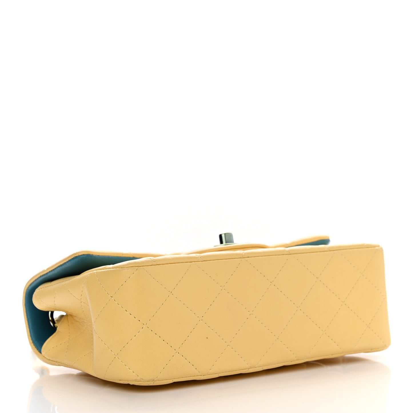 Lambskin Quilted Mini Rectangular Flap Yellow Blue