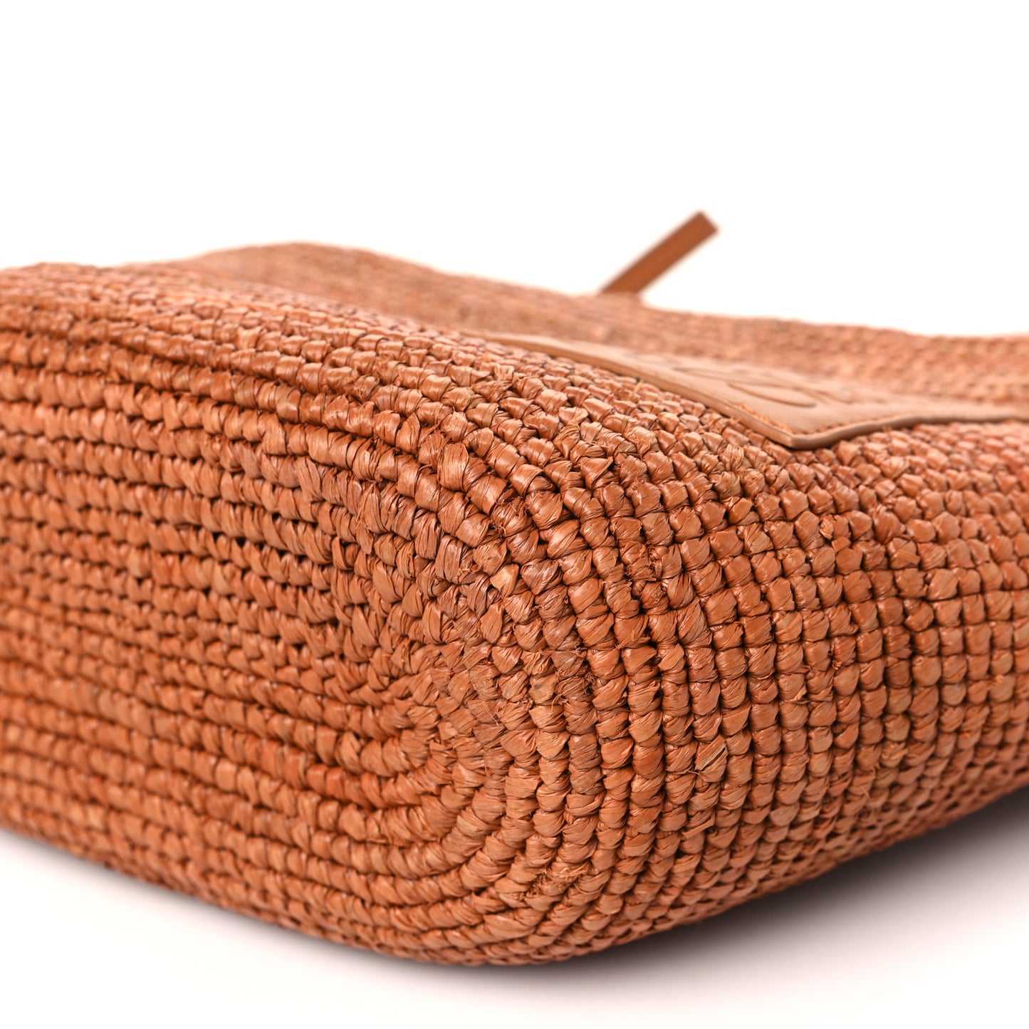 Raffia Calfskin Slit Pochette Bag Honey Gold