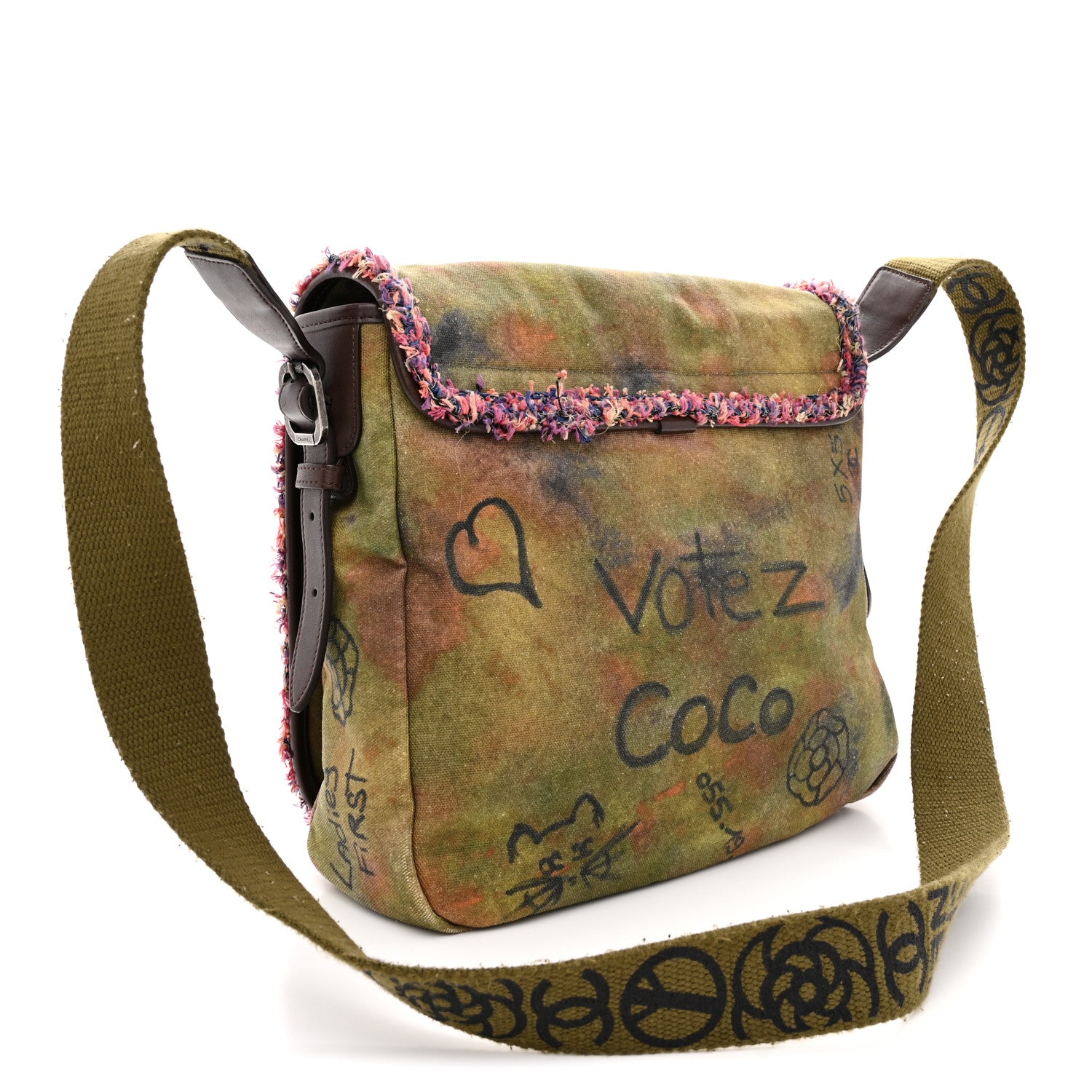 Chanel Washed Toile Graffiti On The Pavements Messenger Khaki Multicolor 3 of 10
