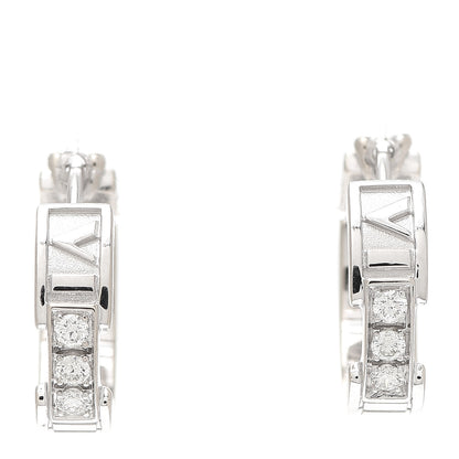 Tiffany 18K White Gold Diamond Atlas Hoop Earrings 1 of 6